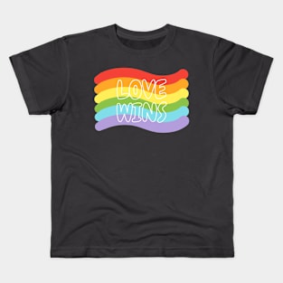 Rainbow pride love winds LGBTQ ally Kids T-Shirt